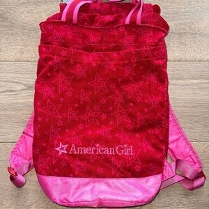 American Girl Doll Carrier Pink & Red Star Backpack for Doll & Accessories